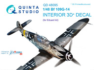  Quinta Studio  1/48 Messerschmitt Bf.109G-14 3D-Printed & coloured Interior on decal paper OUT OF STOCK IN US, HIGHER PRICED SOURCED IN EUROPE QTSQD48095