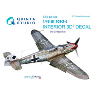  Quinta Studio  1/48 Messerschmitt Bf.109G-6 3D-Printed & coloured Interior on decal paper QTSQD48104