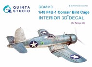  Quinta Studio  1/48 Vought F4U-1 Corsair (Bird cage) 3D-Printed & coloured Interior on decal paper QTSQD48110