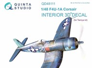  Quinta Studio  1/48 Vought F4U-1A Corsair 3D-Printed & coloured Interior on decal paper OUT OF STOCK IN US, HIGHER PRICED SOURCED IN EUROPE QTSQD48111