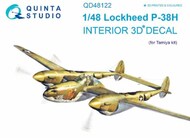  Quinta Studio  1/48 Lockheed P-38H Lightning 3D-Printed & coloured Interior on decal paper OUT OF STOCK IN US, HIGHER PRICED SOURCED IN EUROPE QTSQD48122