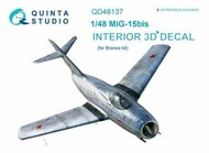  Quinta Studio  1/48 Interior 3D Decal - MiG-15bis Fagot (BNC kit) QTSQD48137