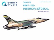 Republic F-105D Thunderchief 3D-Printed & coloured Interior on decal paper #QTSQD48138