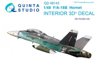  Quinta Studio  1/48 F/A-18B 3D-Printed & coloured Interior on decal paper QTSQD48145