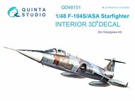  Quinta Studio  1/48 Lockheed F-104S-ASA Starfighter 3D-Printed & coloured Interior on decal paper QTSQD48151