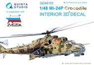  Quinta Studio  1/48 Mil Mi-24P 3D-Printed & coloured Interior on decal paper QTSQD48155