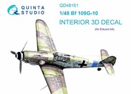  Quinta Studio  1/48 Messerschmitt Bf.109G-10 3D-Printed & coloured Interior on decal paper OUT OF STOCK IN US, HIGHER PRICED SOURCED IN EUROPE QTSQD48161