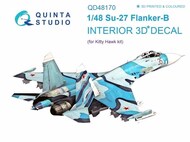  Quinta Studio  1/48 Sukhoi Su-27 3D-Printed & coloured Interior on decal paper OUT OF STOCK IN US, HIGHER PRICED SOURCED IN EUROPE QTSQD48170