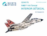  Quinta Studio  1/48 Grumman F-14A Tomcat 3D-Printed & coloured Interior on decal paper QTSQD48178