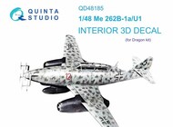  Quinta Studio  1/48 Me.262B-1a/U1 3D-Printed & coloured Interior on decal paper QTSQD48185