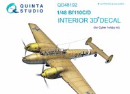  Quinta Studio  1/48 Messerschmitt Bf.110C/D 3D-Printed & coloured Interior on decal paper QTSQD48192