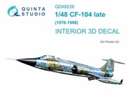 Interior 3D Decal - CF-104 Starfighter Late 1976-1986 (KIN kit)* #QTSQD48226