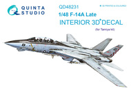  Quinta Studio  1/48 Grumman F-14A Tomcat Late version 3D-Printed & coloured Interior QTSQD48231