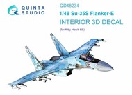  Quinta Studio  1/48 Interior 3D Decal - Su-35S Flanker-E (KTH kit) QTSQD48234