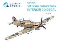  Quinta Studio  1/48 Hawker Hurricane Mk.I/Mk.Ib 3D-Printed & coloured Interior on decal paper (designed to be used with Airfix kits) QTSQD48287