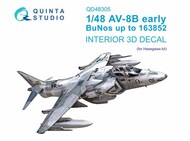  Quinta Studio  1/48 Interior 3D Decal - AV-8B Harrier II Early (HAS kit) QTSQD48305