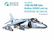 Quinta Studio  1/48 Interior 3D Decal - AV-8B Harrier II Late (HAS kit) OUT OF STOCK IN US, HIGHER PRICED SOURCED IN EUROPE QTSQD48309