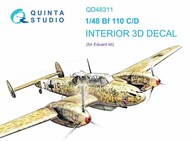  Quinta Studio  1/48 Interior 3D Decal - Bf.110C Bf.110D (EDU kit) QTSQD48311