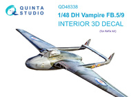  Quinta Studio  1/48 Interior 3D Decal - Vampire FB.5/9 (AFX kit) QTSQD48338
