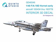  Quinta Studio  1/48 Interior 3D Decal - F-18D Hornet BuNo 163434-163778 (HAS kit) QTSQD48346