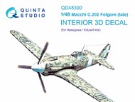  Quinta Studio  1/48 Interior 3D Decal - Mc.202 Folgore Late (HAS/EDU kit) QTSQD48390
