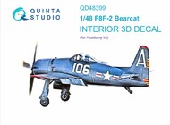  Quinta Studio  1/48 Interior 3D Decal - F8F-2 Bearcat (ACA kit) QTSQD48399
