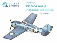  Quinta Studio  1/48 Grumman F4F-4 Wildcat 3D-Printed & coloured Interior on decal paper (designed to be used with Eduard kits) OUT OF STOCK IN US, HIGHER PRICED SOURCED IN EUROPE QTSQD48403