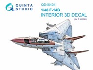  Quinta Studio  1/48 Grumman F-14B 3D-Printed & coloured Interior on decal paper (designed to be used with Great Wall Hobby kits) QTSQD48404