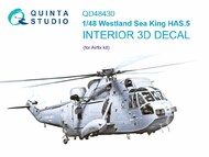  Quinta Studio  1/48 Interior 3D Decal - Sea King HAS.5 (AFX kit) QTSQD48430