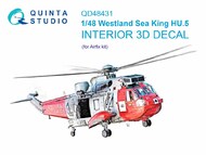  Quinta Studio  1/48 Interior 3D Decal - Sea King HU.5 (AFX kit) QTSQD48431