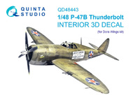  Quinta Studio  1/48 Interior 3D Decal - P-47B Thunderbolt (DRW kit) QTSQD48443
