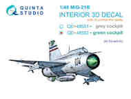 Mikoyan MiG-21R (green cockpit panels) 3D-Printed & coloured Interior #QTSQD48552R