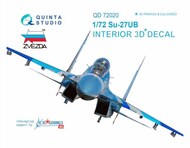  Quinta Studio  1/72 Sukhoi Su-27UB 3D-Printed & coloured Interior on decal paper QTSQD72020
