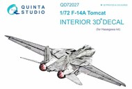  Quinta Studio  1/72 Grumman F-14A Tomcat 3D-Printed & coloured Interior on decal paper QTSQD72027