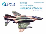  Quinta Studio  1/72 McDonnell F-4E early/F-4EJ Phantom 3D-Printed & coloured Interior on decal paper (designed to be used with Fine Molds kits) QTSQD72029