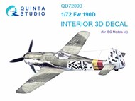  Quinta Studio  1/72 Focke-Wulf Fw-190D 3D-Printed & coloured Interior on decal paper (designed to be used with IBG Models kits)Fw-190D-13 Fw-190D-9 Fw-190D-15] OUT OF STOCK IN US, HIGHER PRICED SOURCED IN EUROPE QTSQD72090