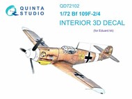  Quinta Studio  1/72 Interior 3D Decal - Bf.109F-2 Bf.109F-4 (EDU kit) QTSQD72102
