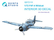  Quinta Studio  1/72 Interior 3D Decal - F4F-4 Wildcat (ARM kit) OUT OF STOCK IN US, HIGHER PRICED SOURCED IN EUROPE QTSQD72115
