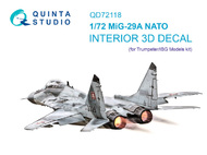  Quinta Studio  1/72 Interior 3D Decal - MiG-29A Fulcrum (TRP/IBG kit) QTSQD72118