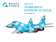  Quinta Studio  1/72 Interior 3D Decal - MiG-29 Fulcrum 9-12 (TRP kit) QTSQD72119
