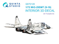 Quinta Studio  1/72 Interior 3D Decal - MiG-29SMT Fulcrum 9-19 (TRP kit) QTSQD72120
