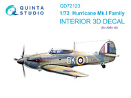  Quinta Studio  1/72 Interior 3D Decal - Hurricane Mk.I Family (AFX kit) OUT OF STOCK IN US, HIGHER PRICED SOURCED IN EUROPE QTSQD72123