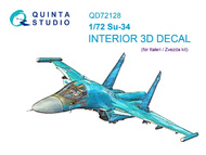  Quinta Studio  1/72 Interior 3D Decal - Su-34 Fullback (ITA/ZVE kit) QTSQD72128