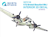  Quinta Studio  1/72 Interior 3D Decal - Beaufort Mk.I (AFX kit) QTSQD72138