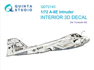  Quinta Studio  1/72 Interior 3D Decal - A-6E Intruder (TRP kit) OUT OF STOCK IN US, HIGHER PRICED SOURCED IN EUROPE QTSQD72143