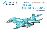 Sukhoi Su-34 3D-Printed & coloured Interior on decal paper #QTSQD72157R