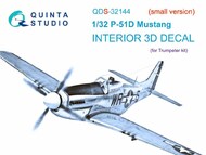  Quinta Studio  1/32 Interior 3D Decal - P-51D Mustang (TRP kit) Small Version QTSQDS32144
