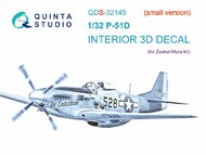  Quinta Studio  1/32 Interior 3D Decal - P-51D Mustang (ZKM kit) Small Version QTSQDS32145