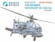  Quinta Studio  1/48 Interior 3D Decal - AH-64D AH-64E Apache (MNG kit) Small Version QTSQDS35073