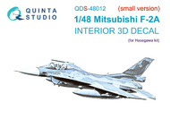  Quinta Studio  1/48 Interior 3D Decal - Mitsubishi F-2A (HAS kit) Small Version QTSQDS48012